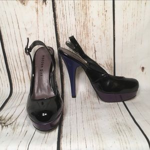 Madden Girl Blk/Blue/Purple SlideOn Heels
